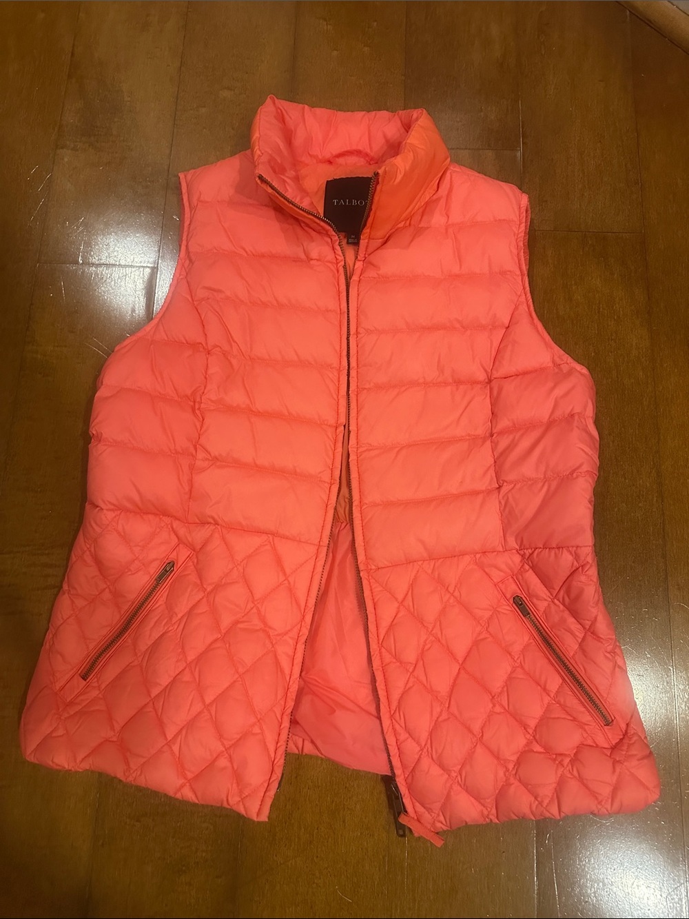 Talbots Coral Quilted Puffer Vest